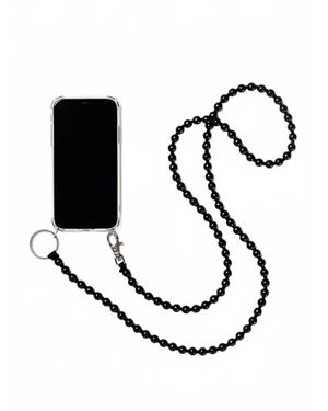 Ina Seifart Beaded Crossbody Phone Necklace - Black