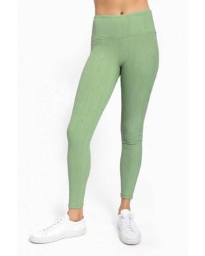 Mono B Tactel Textured Lines Leggings - Green