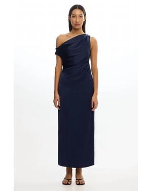 Significant Other Alyssa One-Shoulder Satin Maxi Gown - Blue