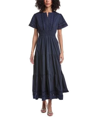 Sail To Sable Cinched Waist Maxi Dress - Blue