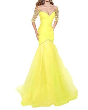 Tarik Ediz Mermaid Evening Gown - Yellow