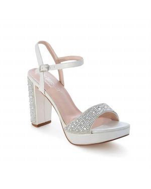 De Blossom Collection Shimmer Platform Heels - Gray