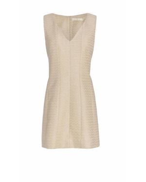 Marie Oliver Cher Metallic Tweed Dress - White