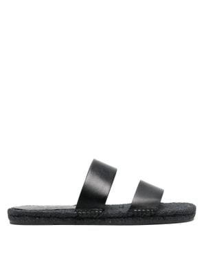 Castañer Kim Leather Slip On Sandal - Black