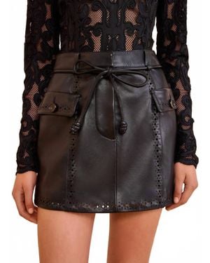 Ulla Johnson Luna Leather Mini Skirt - Black