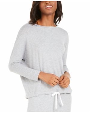 Alfani Okeo Tex Tie Waist Sleep Pajama Top - White