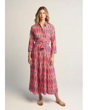 Guadalupe Luciana Ikat Multi Dress - Red