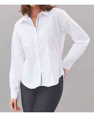 Lola & Sophie Stretch Poplin Ribbon Shirt - White