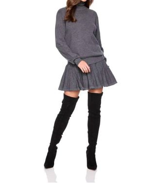 Susana Monaco Pointelle Sweater Skirt - Blue