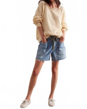 Free People Moxie Low-Rise Shorts - Blue