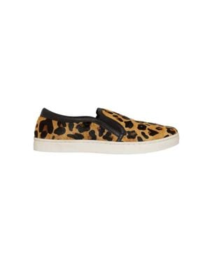 Myra Swim Leather Leopard Hair On Hide Slip On Sneakers - Brown