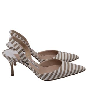 Manolo Blahnik Carolyne Pointy Toe Slingback Pumps - Gray