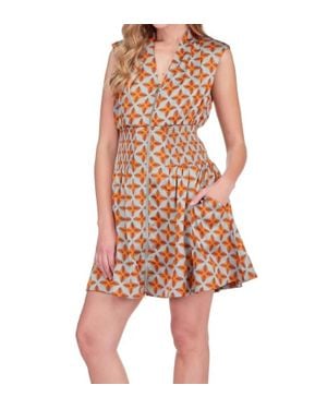 J joy Elastic Waist Zip Dress - Multicolor