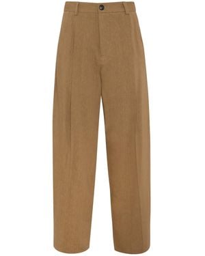 Tela Ruben New Wide-Leg Cropped Tapered Pants - Natural