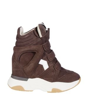 Isabel Marant Balskee-Gz Geometric Detail High-Top Sneakers - Brown