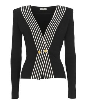 Elisabetta Franchi Viscose Knit Cardigan - Black
