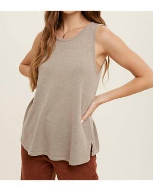 Poshture Finds Wishlist Light Weight Sweater Tank With Side Slits - Natural