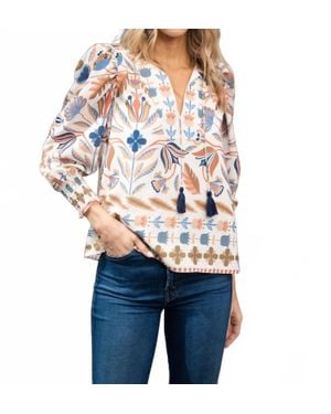 Sail To Sable Tassel Front Top - White
