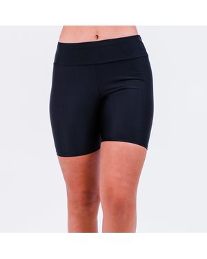 Calypsa High Waisted Mid-Thigh Swim Shorts - Blue