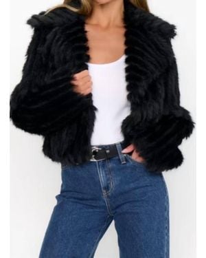 Show Me Your Mumu Salt Lake City Cropped Faux Fur Jacket - Black
