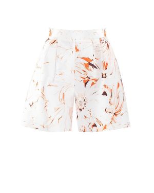 Saiid Kobeisy Mikado Flared Shorts With Print - White