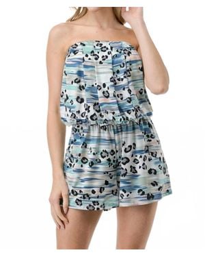 Ariella Tube With Pockets Romper - Blue