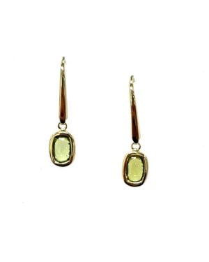 AAMIAA Color Candy Collection Earrings With 6X4 Cushion-Cut Peridot - Metallic