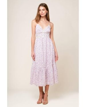 TRUEDAMES Daylight Glimmer Woven Midi Dress - Pink