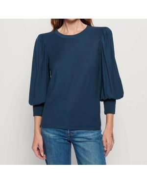 Nation Ltd Loren Smocked Peasant Tee - Blue