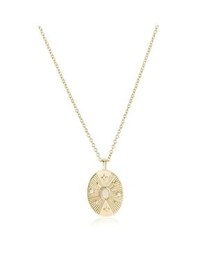 Eklexic Opulent Opal & Cubic Zirconia Necklace - Metallic