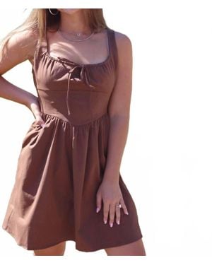Sadie & Sage Maeve Milkmaid Mini Dress - Red