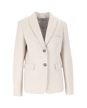 Peserico Tailored Flap Pocket Blazer - Natural