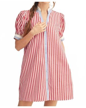 Jodifil Little Miss Usa Button Up Dress - Red