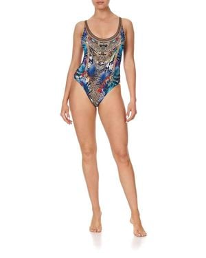 Camilla Low Scoop One Piece - Blue