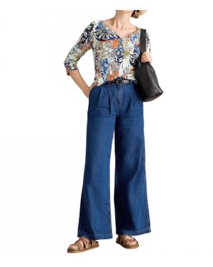 White Stuff Nelly 3/4 Sleeve Top - Blue