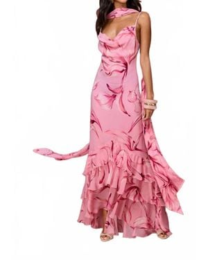 Rococo Sand Cowl Maxi Dress - Pink