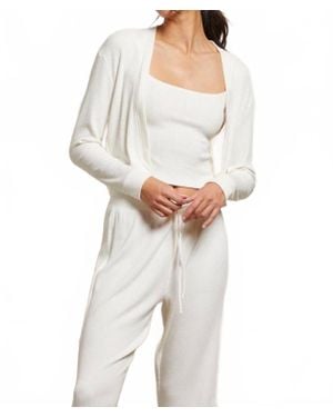 PERFECTWHITETEE Kelsey Sweater Rib Cardigan - White