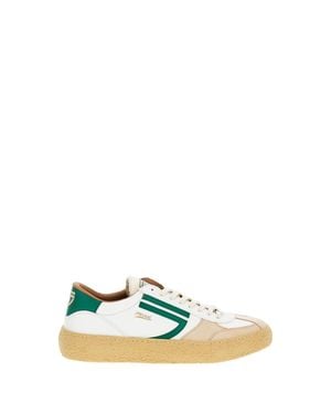 PURAAI Paneled Vegan Leather Low-Top Sneakers - Blue