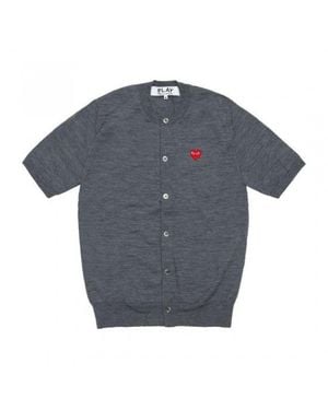 Comme des Garçons Heart Patch Shoulder-Sleeve Cardigan Ax - Blue