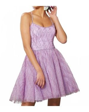 Mori Lee Short Aline Dress - Purple