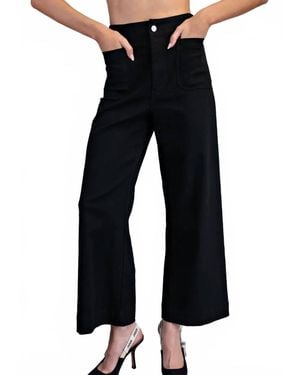 Eesome Soft Washed Wide Leg Pants - Black