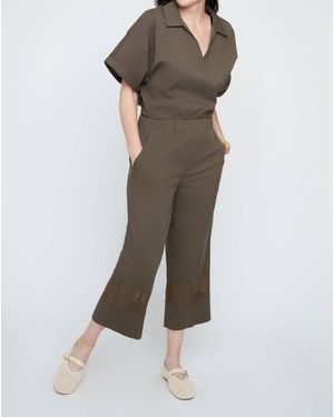 Renuar Crop Woven Pants - Brown
