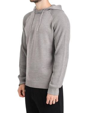 ARMANI EXCHANGE Wool Blend Knit Sweatshirt - Gray