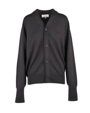 Studio Nicholson V-Neck Extrafine Merino Wool Cardigan - Black