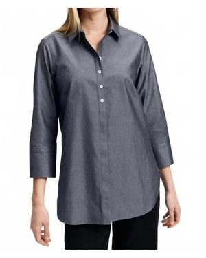 Foxcroft Madison 3/4 Sleeve Tunic - Blue