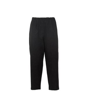 Apuntob Pleated Elastic Waist Tapered Pants - Black