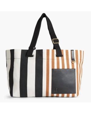 Inoui Edition Sac Street Tricolor Stripe Tote Bag - Black