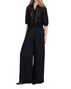 Anine Bing Shayna Lace Top - Black