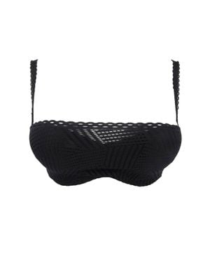 Antigel Boudoir de Filles Tressage Strapless Bra - Black