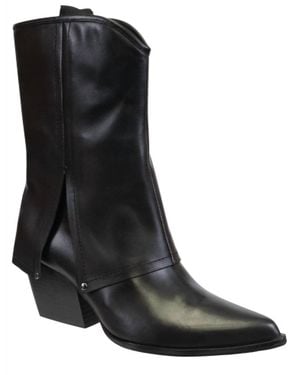 Naked Feet Curio Heeled Mid Shaft Boots - Black